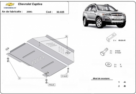Unterfahrschutz für Motor der Marke Chevrolet Captiva