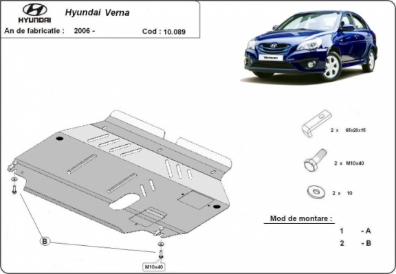 Unterfahrschutz für Motor der Marke Hyundai Verna