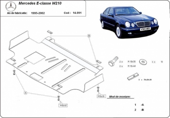 Unterfahrschutz für Motor der Marke Mercedes E-Class W210