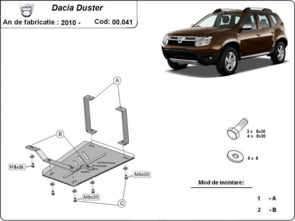 Stahl Differentialschutz für  Dacia Duster