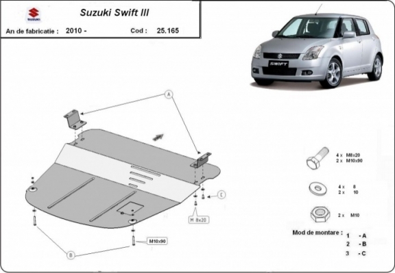 Unterfahrschutz für Motor der Marke Suzuki Swift 3