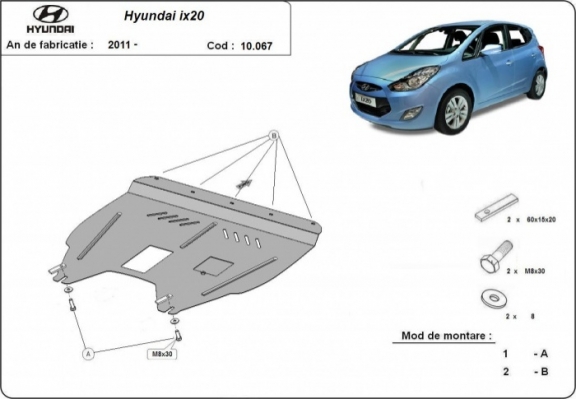 Unterfahrschutz für Motor der Marke Hyundai ix20