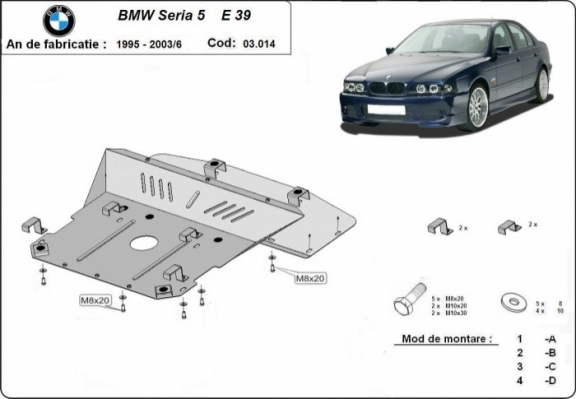 Unterfahrschutz für Motor der Marke BMW Seria5 E39