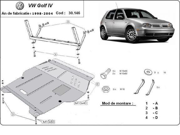 Unterfahrschutz für Motor der Marke Golf 4