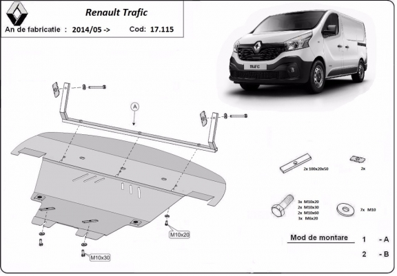 Unterfahrschutz für Motor der Marke Renault Trafic 3 