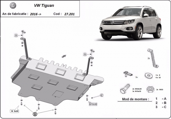 Unterfahrschutz für Motor der Marke VW Tiguan