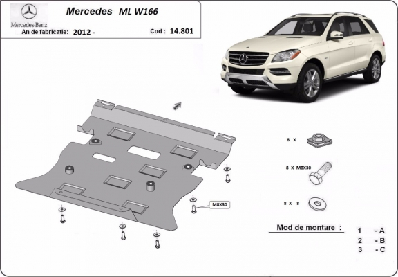 Unterfahrschutz für Motor der Marke Mercedes ML W166