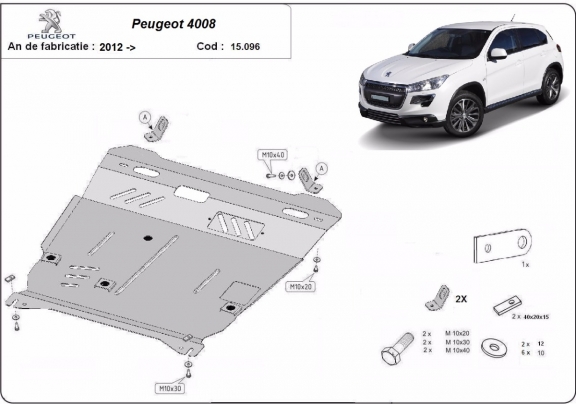 Unterfahrschutz für Motor der Marke Peugeot 4008
