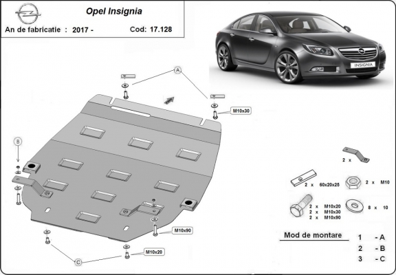 Unterfahrschutz für Motor der Marke Opel Insignia B