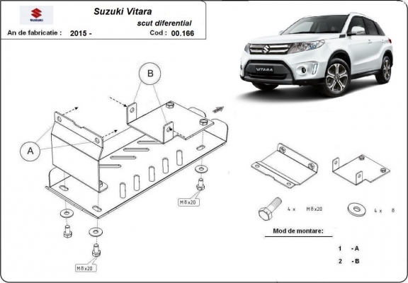 Stahl Differentialschutz für  Suzuki Vitara