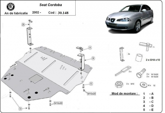 Unterfahrschutz für Motor der Marke Seat Cordoba Diesel