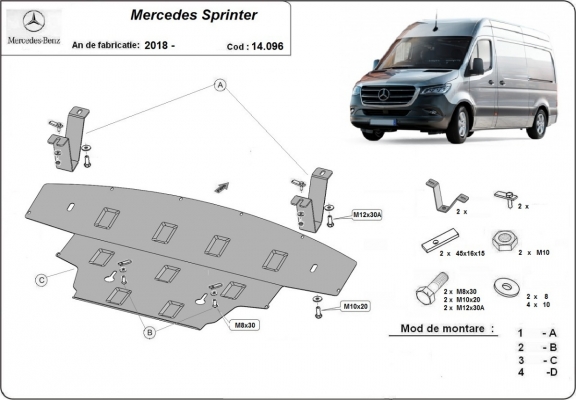 Unterfahrschutz für Motor der Marke Mercedes Sprinter-RWD