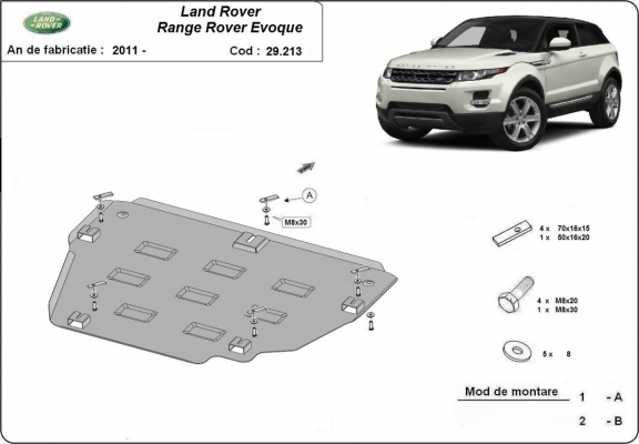 Unterfahrschutz für Motor der Marke Range Rover Evoque