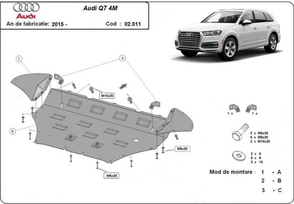 Unterfahrschutz für Motor der Marke Audi Q7 