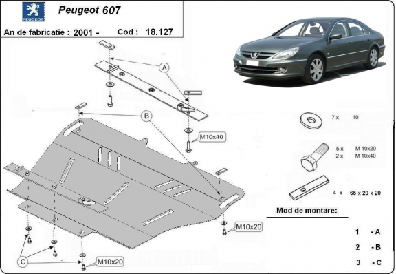 Unterfahrschutz für Motor der Marke Peugeot 607