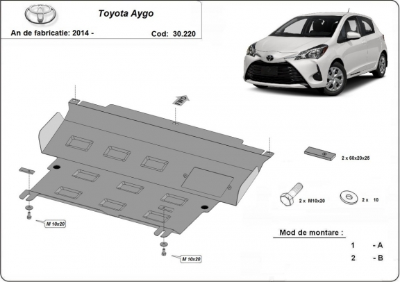 Unterfahrschutz für Motor der Marke Toyota Aygo AB40