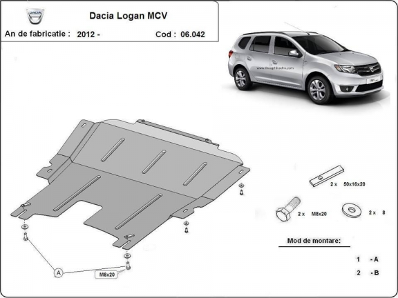 Unterfahrschutz für Motor der Marke Dacia Logan MCV