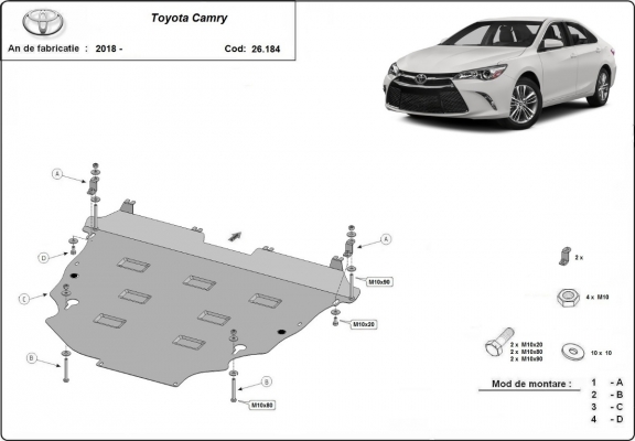 Unterfahrschutz für Motor der Marke Toyota Camry