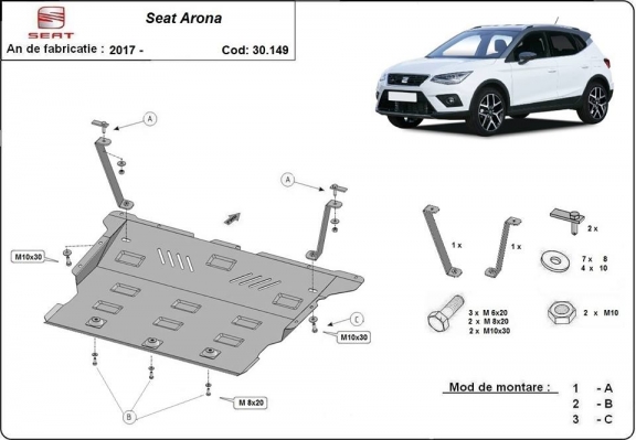 Unterfahrschutz für Motor der Marke Seat Arona Arona