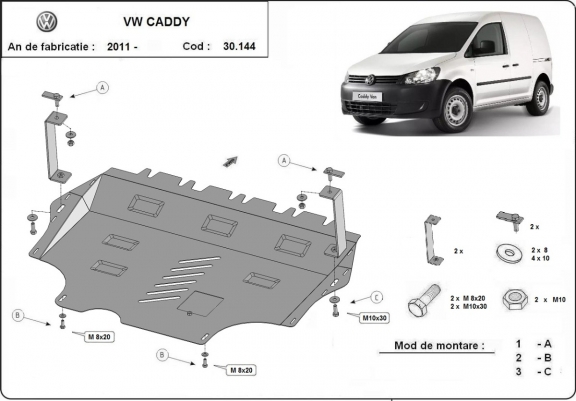 Unterfahrschutz für Motor der Marke VW Caddy