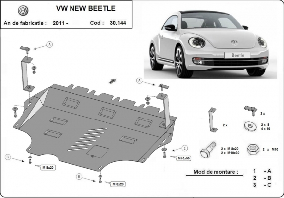 Unterfahrschutz für Motor der Marke Volkswagen New Beetle