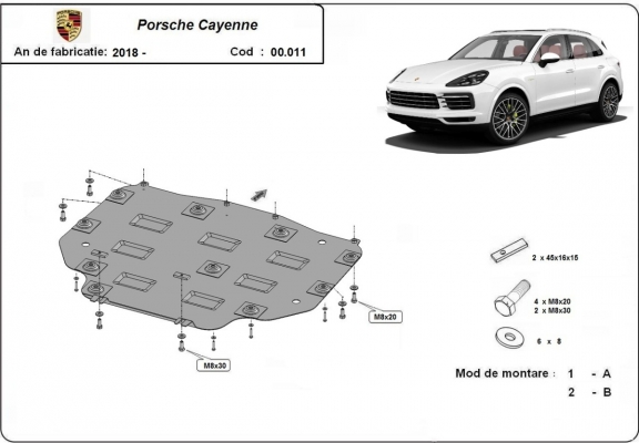 Stahl Getriebe Schutz für  Porsche Cayenne