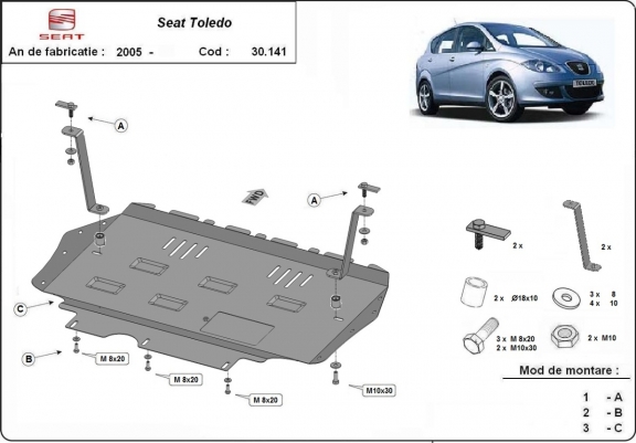 Unterfahrschutz für Motor der Marke Seat Toledo 3