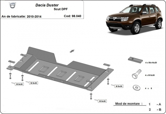 Stahlschutz für DPF der Marke  Dacia Duster