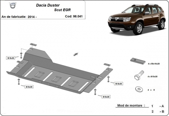Stahlschutz für EGR, system STOP&GO der Marke  Dacia Duster