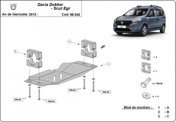 Unterfahrschutz für Stop & Go-System, EGR Dacia Dokker
