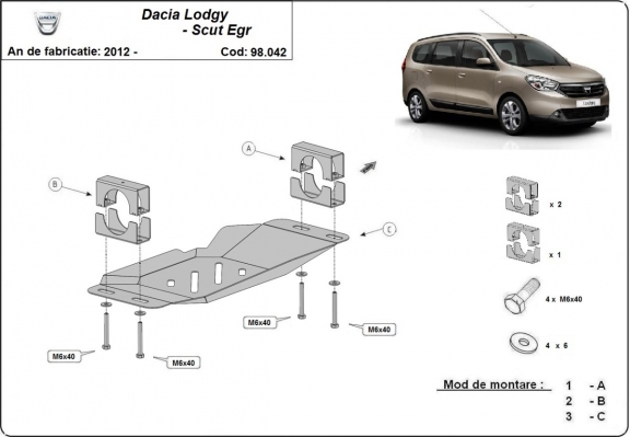 Unterfahrschutz für Stop & Go-System, EGR Dacia Lodgy