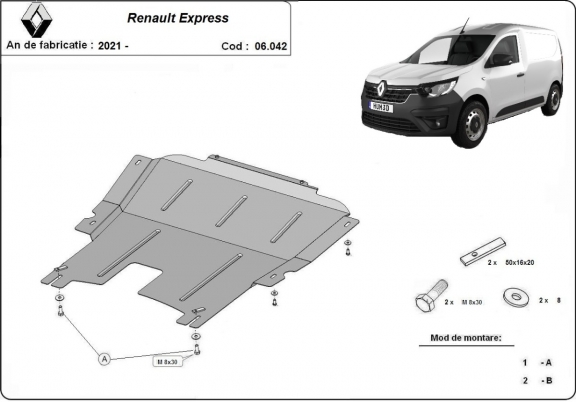 Unterfahrschutz für Motor der Marke Renault Express