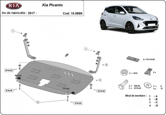 Unterfahrschutz für Motor der Marke Kia Picanto