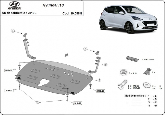 Unterfahrschutz für Motor der Marke Hyundai i10
