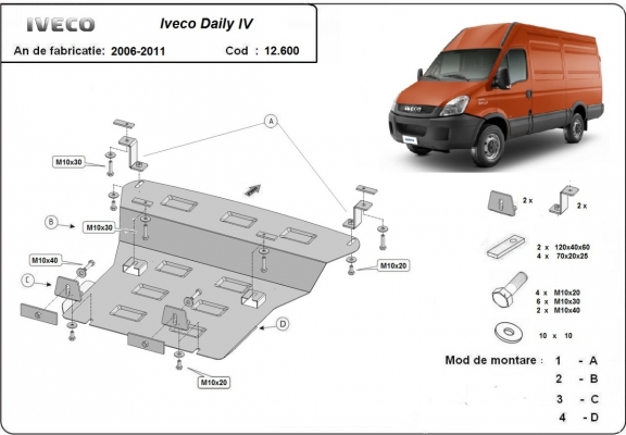 Unterfahrschutz für Motor der Marke Iveco Daily 4