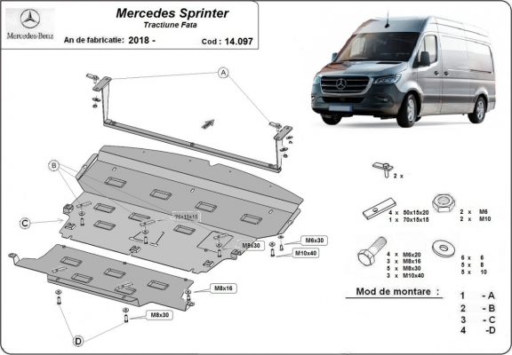 Unterfahrschutz für Motor der Marke Mercedes Sprinter-FWD