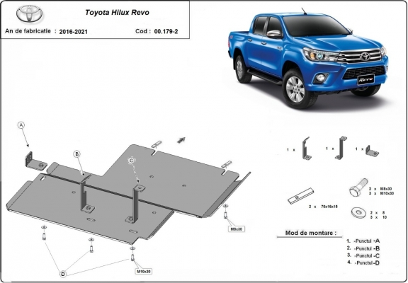 Stahl Differentialschutz für Toyota Hilux Revo