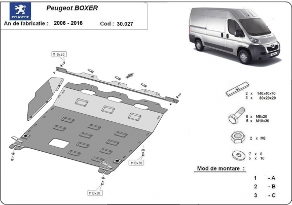 Unterfahrschutz für Motor der Marke Peugeot Boxer