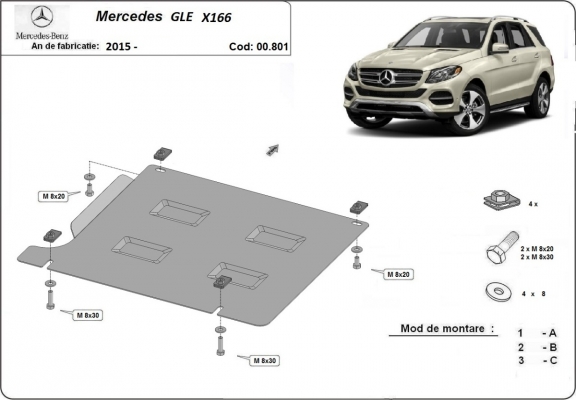 Stahl Getriebe Schutz für Mercedes GLE X166