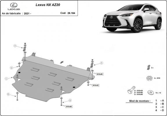 Unterfahrschutz für Motor der Marke Lexus NX AZ20