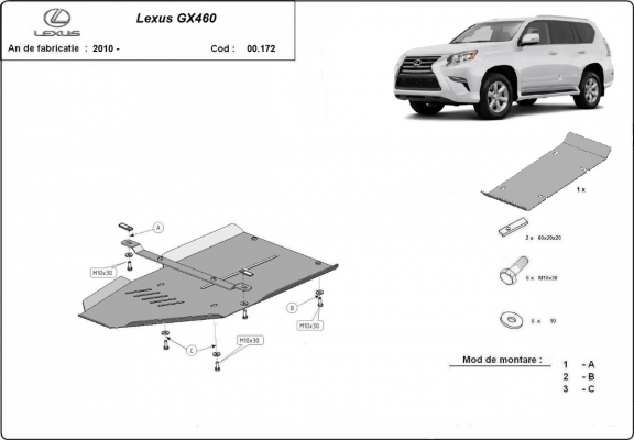 Stahl Getriebe Schutz für  Lexus GX460