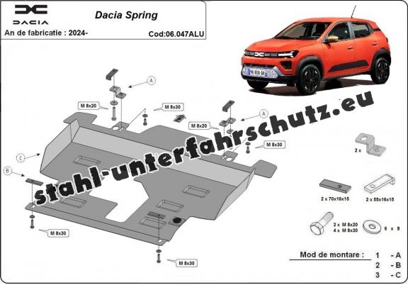 Aluminium  Unterfahrschutz Dacia Spring 