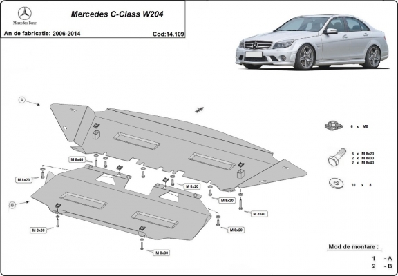 Unterfahrschutz für Motor der Marke Mercedes C-Class W204