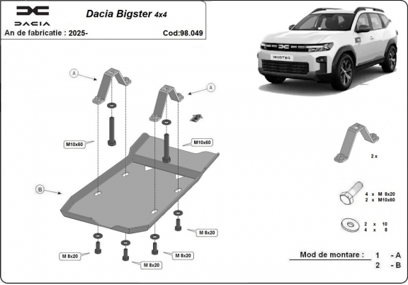 Stahl Differentialschutz für Dacia Bigster 4x4