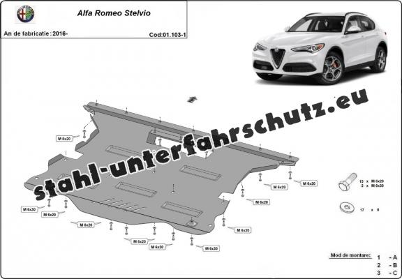 Unterfahrschutz für Motor der Marke Alfa Romeo Stelvio
