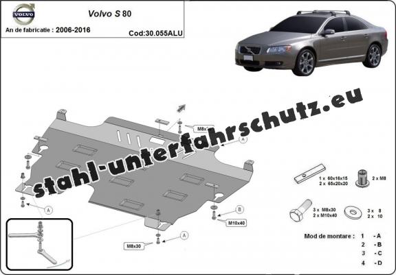 Unterfahrschutz für Motor und Getriebe aus Aluminium für Volvo S80