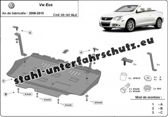 Aluminium Unterfahrschutz für Motor und Getriebe für den VW Eos