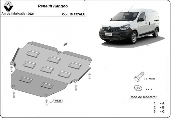 Aluminium Unterfahrschutz für Motor der Marke Renault Kangoo