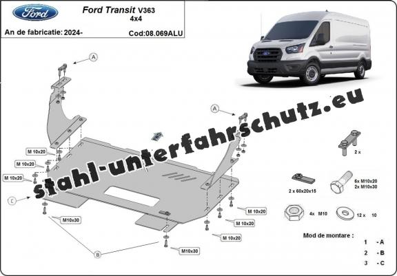 Aluminium Unterfahrschutz für Motor der Marke Ford Transit 4x4