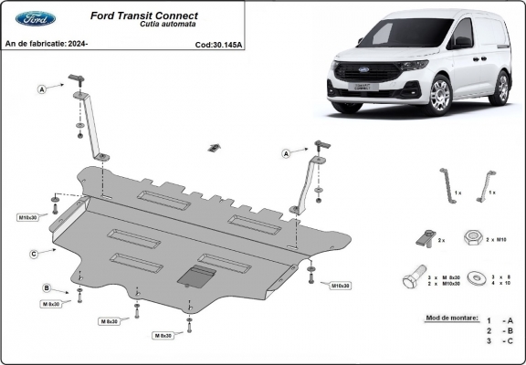 Unterfahrschutz für Motor der Marke Ford Transit Connect - Automatikgetriebe